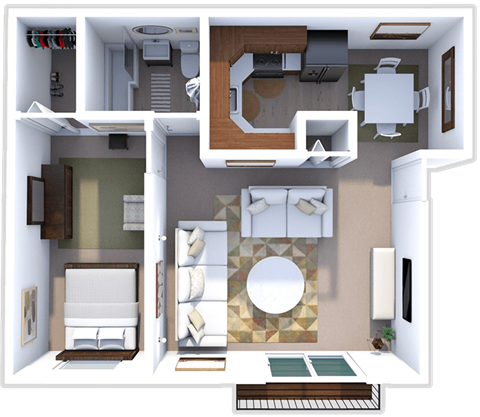 a floor plan of a one bedroom apartment